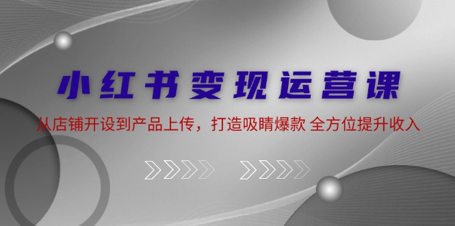 小红书变现运营课：从店铺开设到产品上传，打造吸睛爆款 全方位提升收入-云创网