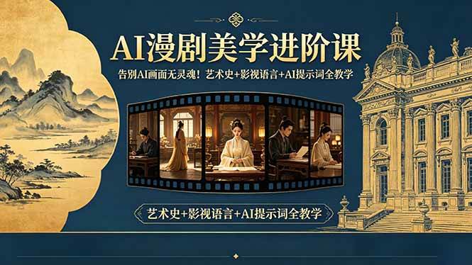 （18802期）告别AI画面无灵魂！AI漫剧美学进阶课-更新，艺术史+影视语言+AI提示词全教学-云创网