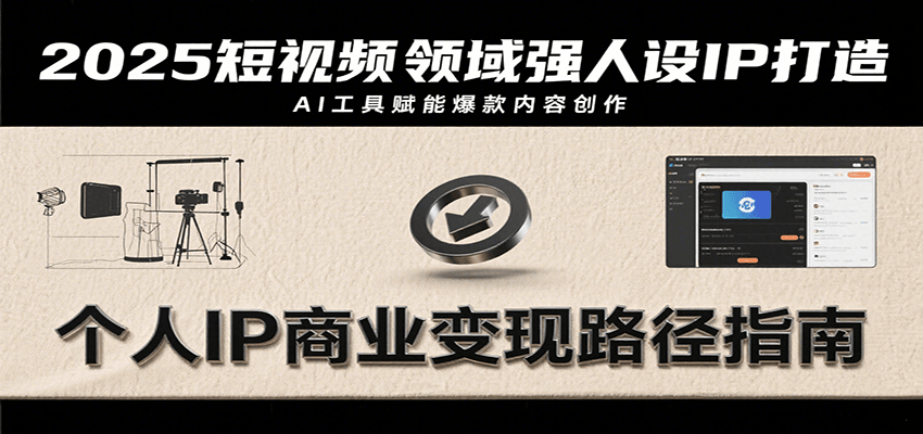 2025短视频领域强人设IP打造，结合爆款案例与AI工具应用，从个人出镜到商业成交转化-云创网