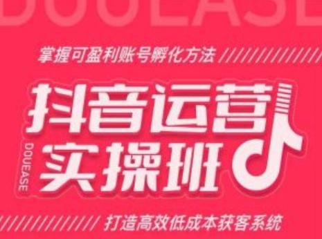抖音运营实操班，掌握可盈利账号孵化方法，打造高效低成本获客系统-云创网