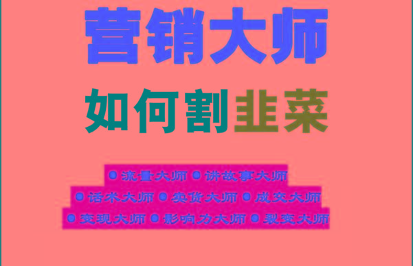 《营销大师如何割韭菜》禁止外传的大师绝学电子书-云创网