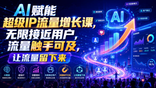 AI赋能超级IP流量增长课，无限接近用户，流量触手可及，让流量留下来-云创网