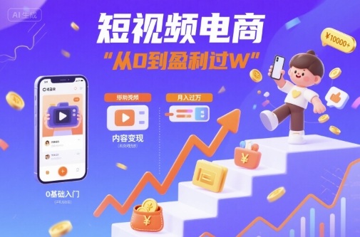 短视频电商：短视频变现从0到盈利过W-云创网