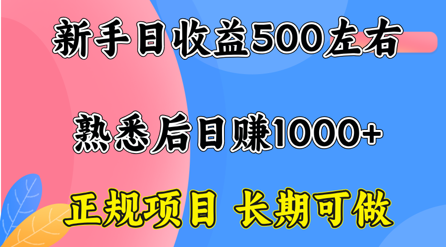 一台电脑，前期日收益300-500，熟练后日入1000左右-云创网