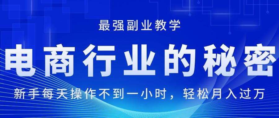 电商行业的秘密，新手每天操作不到一小时，月入过万轻轻松松，最强副业…-云创网