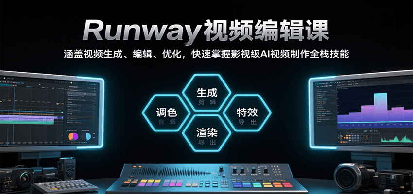 Runway视频编辑课，涵盖视频生成、编辑、优化，快速掌握影视级AI视频制作全栈技能-云创网