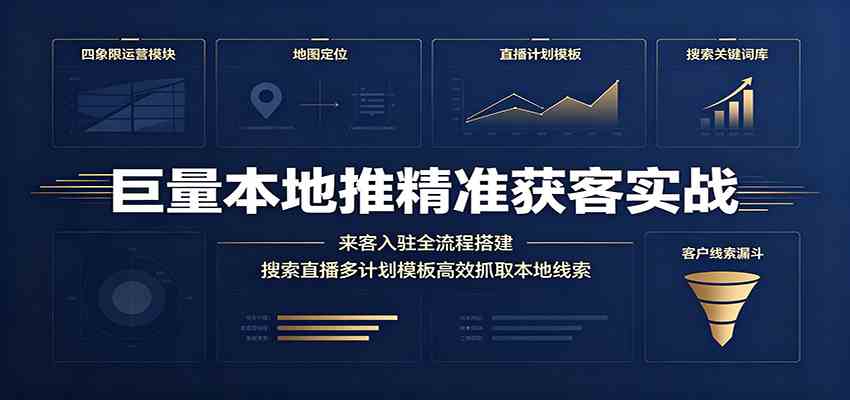 巨量本地推精准获客实战：来客入驻全流程搭建，搜索直播多计划模板高效抓取本地线索-云创网