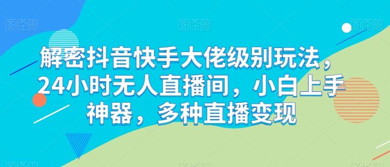 解密抖音快手大佬级别玩法，24小时无人直播间，小白上手神器，多种直播变现【揭秘】-云创网