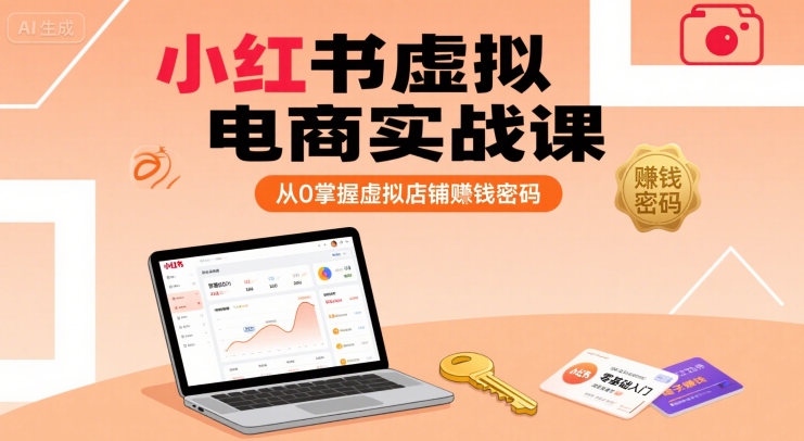 小红书虚拟电商实战课，从0掌握虚拟店铺賺钱密码(更新)-云创网