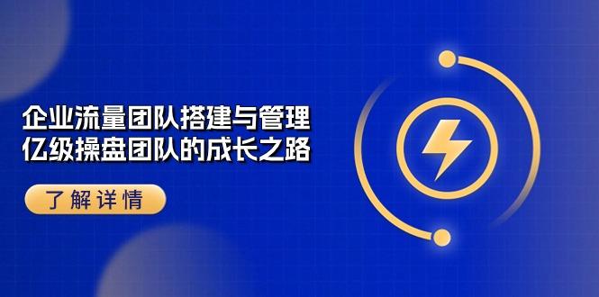 企业 流量团队-搭建与管理，亿级 操盘团队的成长之路(28节课-云创网