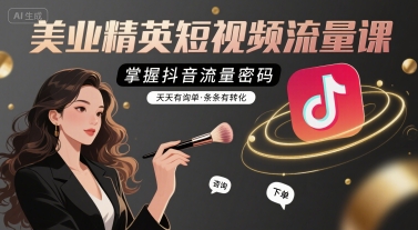 美业精英短视频流量课，掌握抖音流量密码，天天有询单，条条有转化-云创网