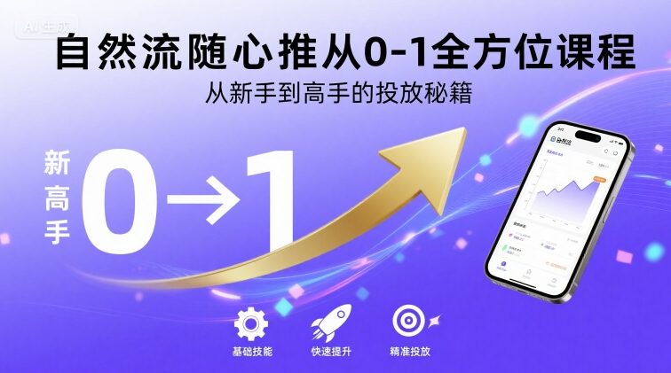 自然流随心推从0-1全方位课程，从新手到高手的投放秘籍-云创网