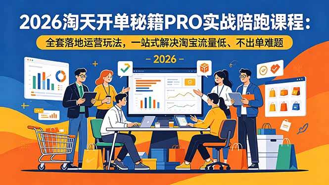 （19351期）2026淘天开单秘籍PRO实战陪跑课程-更新：全套落地运营玩法，一站式解决淘宝流量低、不出单难题-云创网
