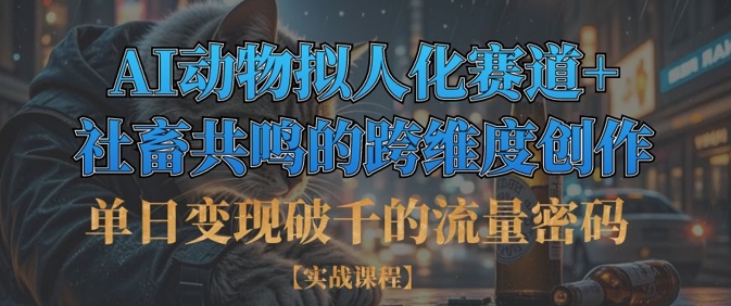 单日变现破千的流量密码，AI动物拟人化赛道+社畜共鸣的跨维度创作-云创网