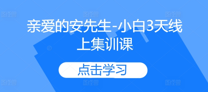 亲爱的安先生-小白3天线上集训课-云创网