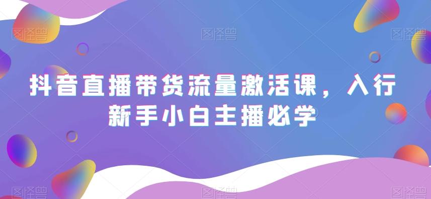 抖音直播带货流量激活课，入行新手小白主播必学-云创网