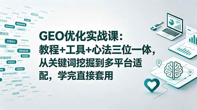（18717期）GEO优化实战课：教程+工具+心法三位一体，从关键词挖掘到多平台适配，学完直接套用-云创网