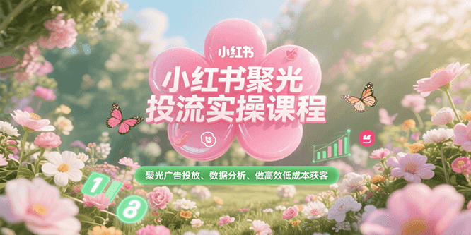 小红书聚光投流实操课程，聚光广告投放、数据分析、做高效低成本获客-云创网