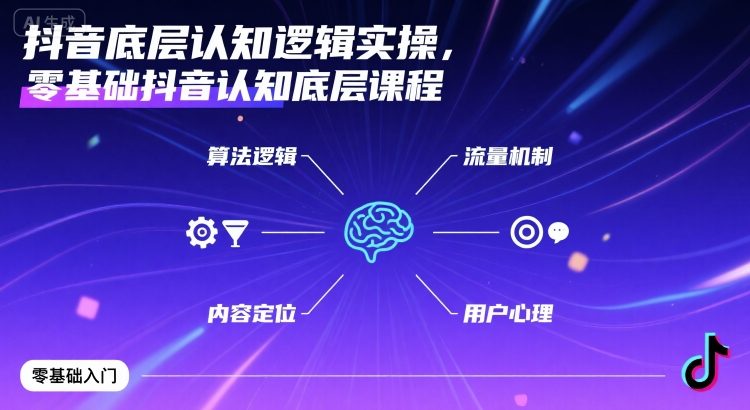 抖音底层认知逻辑实操，零基础抖音认知底层课程-云创网