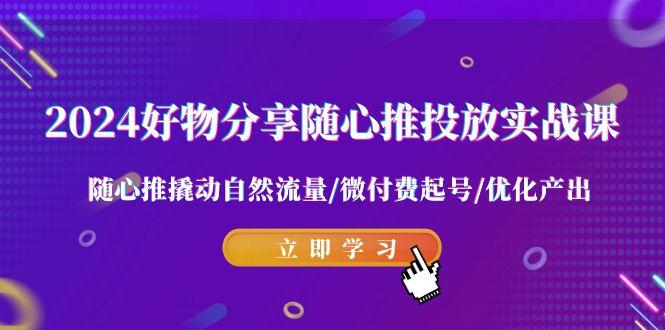 2024好物分享-随心推投放实战课 随心推撬动自然流量/微付费起号/优化产出-云创网