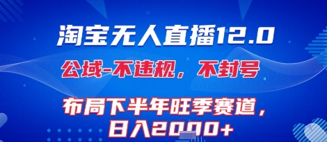淘宝无人直播12.0，不封号，不违规，布局下半年旺季赛道，日入1k+(独家技术)【揭秘】-云创网
