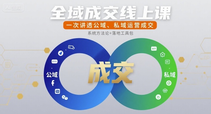 全域成交线上课，一次讲透公域、私域运营成交-云创网