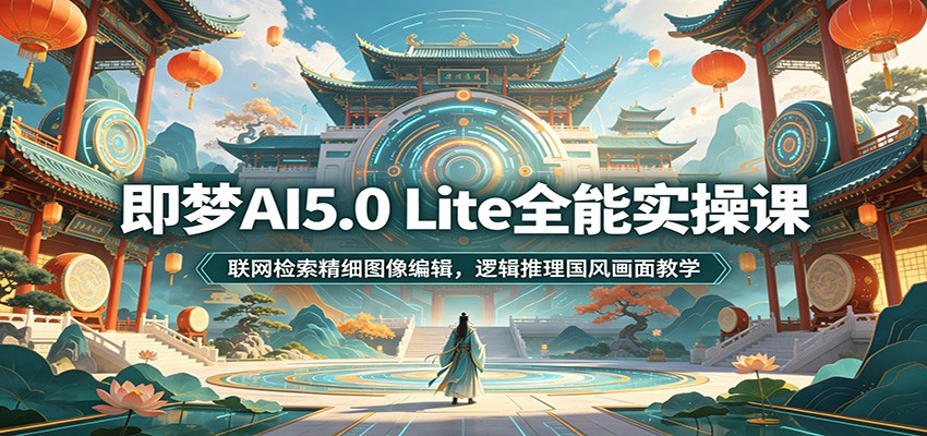 即梦AI5.0 Lite全能实操课：联网检索精细图像编辑，逻辑推理国风画面教学-云创网