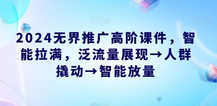 2024无界推广高阶课件，智能拉满，泛流量展现→人群撬动→智能放量-云创网