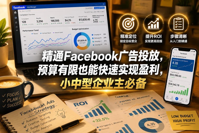 精通Facebook广告投放，预算有限也能快速实现盈利，小中型企业主必备【原创双语字幕】-云创网
