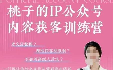 桃子IP公众号内容获客训练营(第3期)，一门让你公众号从0到商业闭环的课程-云创网