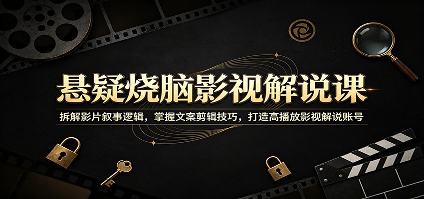 悬疑烧脑影视解说课：拆解影片叙事逻辑，掌握文案剪辑技巧，打造高播放影视解说账号-云创网