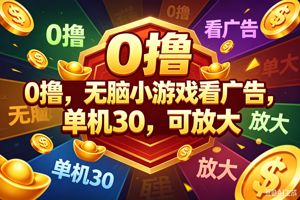 （18758期）0撸，腾讯出品，无脑小游戏看广告，单机30，可放大-云创网