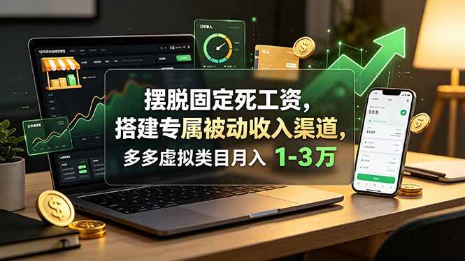 （19166期）摆脱固定死工资，搭建专属被动收入渠道，多多虚拟类目月入 1-3 万-云创网