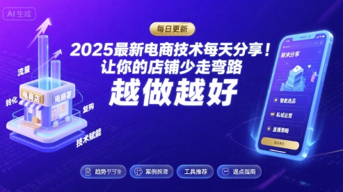 2025最新电商技术每天分享，让你的店铺少走弯路，越做越好(更新8月)-云创网