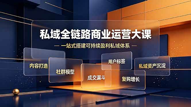 （19166期）私域全链路商业运营大课，内容打造社群模型成交漏斗，一站式搭建可持续盈利私域体系-云创网