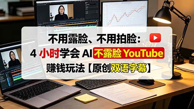 （19161期）不用露脸、不用拍脸：4 小时学会 AI 不露脸 YouTube 赚钱玩法【原创双语字幕】-云创网