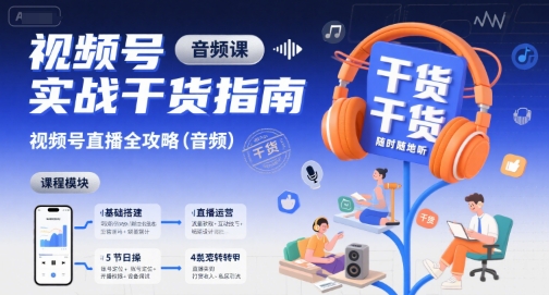 视频号实战干货指南，视频号直播全攻略(音频)-云创网