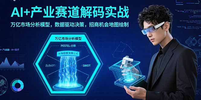 AI+产业赛道解码实战：万亿市场分析模型，数据驱动决策，招商机会地图绘制-云创网