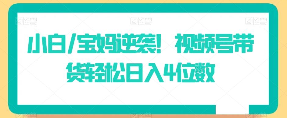 小白/宝妈逆袭！视频号带货轻松日入4位数【揭秘】-云创网