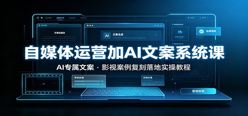 自媒体运营加AI文案系统课：：AI专属文案，影视案例复刻落地实操教程-云创网