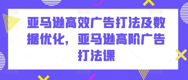 亚马逊高效广告打法及数据优化，亚马逊高阶广告打法课-云创网