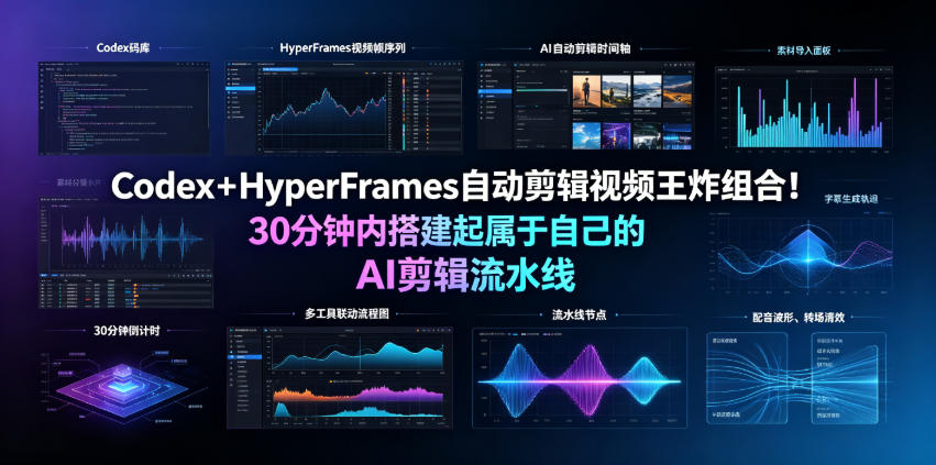 Codex＋HyperFrames自动剪辑视频王炸组合！30分钟内搭建起属于自己的AI剪辑流水线（完整版实操教程手册）-云创网