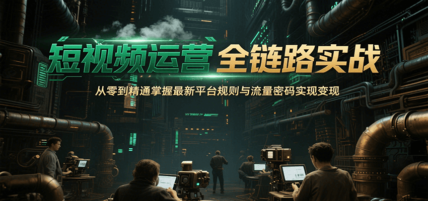 短视频运营全链路实战，从零到精通掌握最新平台规则与流量密码实现变现-云创网