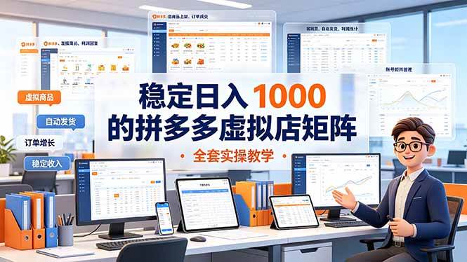 （19253期）稳定日入 1000 的拼多多虚拟店矩阵，全套实操教学-云创网