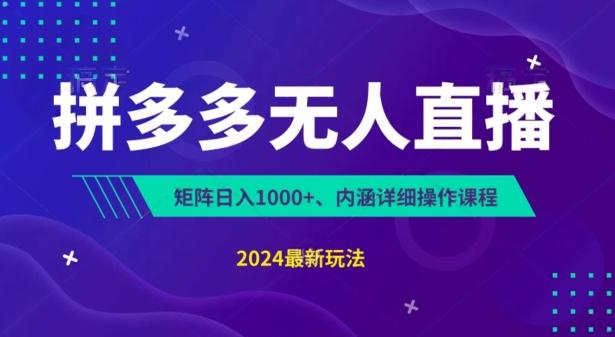 拼多多无人直播不封号，0投入，3天必起，无脑挂机，日入1k+【揭秘】-云创网