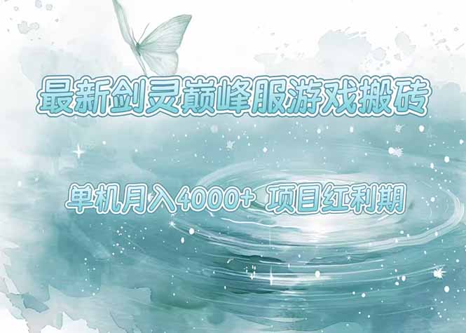 最新剑灵巅峰服游戏搬砖，项目红利期，单机稳定4000+操作简单好上手-云创网