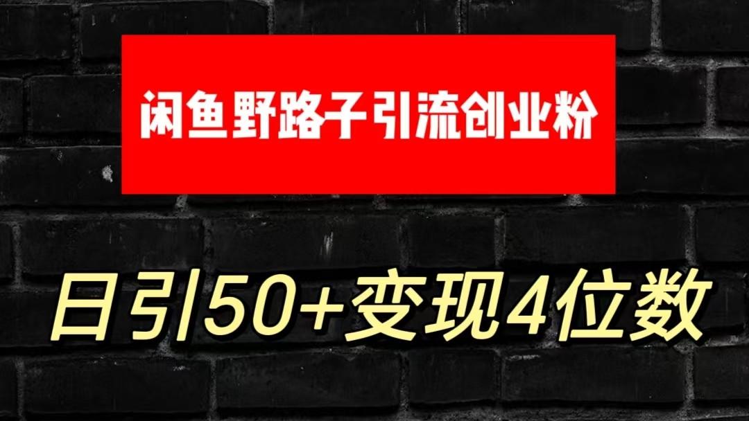 大眼闲鱼野路子引流创业粉，日引50+单日变现四位数-云创网