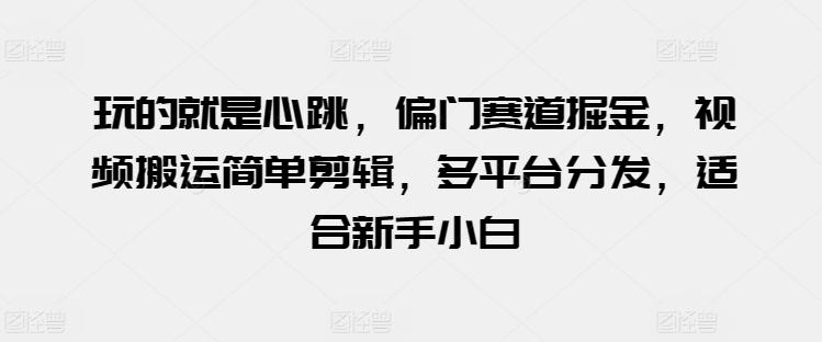 玩的就是心跳，偏门赛道掘金，视频搬运简单剪辑，多平台分发，适合新手小白【揭秘】-云创网