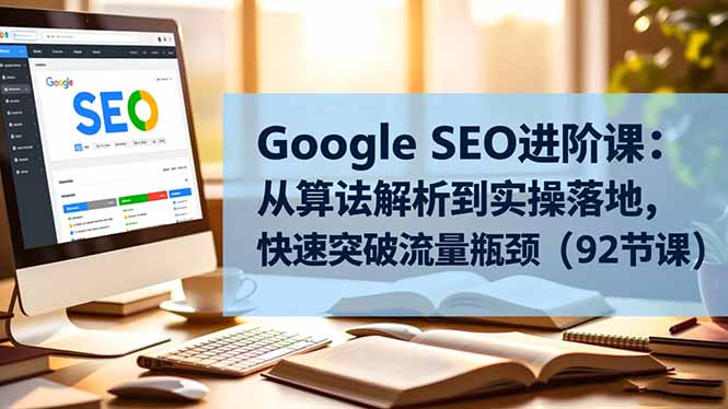 Google SEO进阶课：从算法解析到实操落地，快速突破流量瓶颈(92节课-云创网