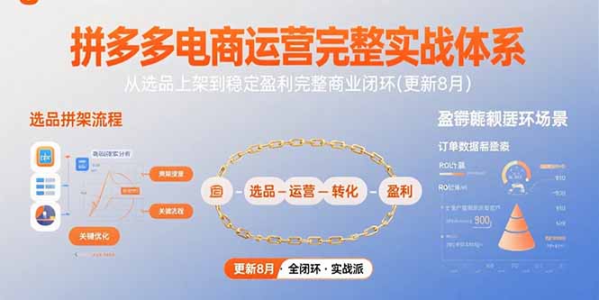 拼多多电商运营完整实战体系，从选品上架到稳定盈利完整商业闭环(更新8月-云创网